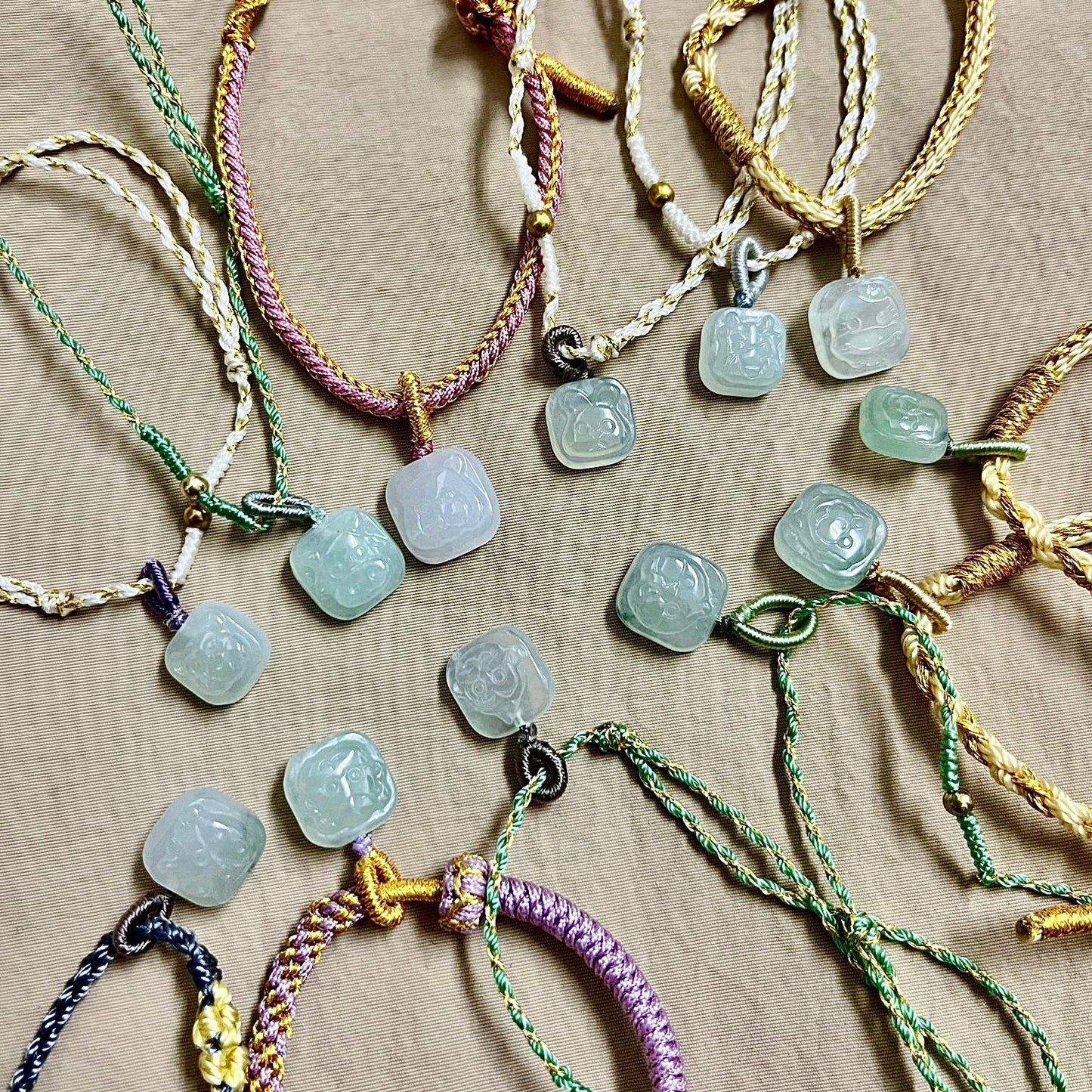 Zodiac Series - Monkey Jadeite Macramé Bracelet