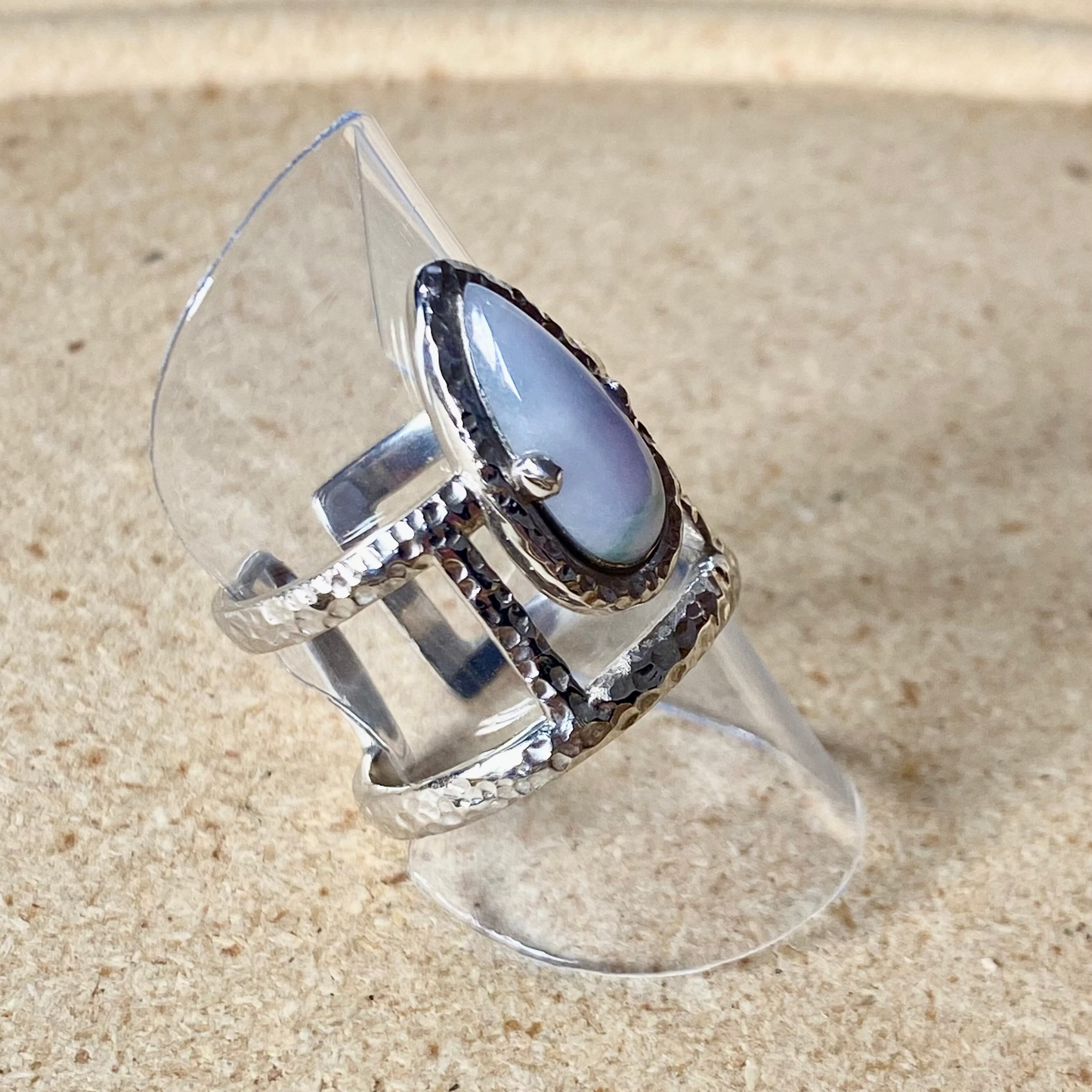 Lavender Teardrop Jadeite Ring