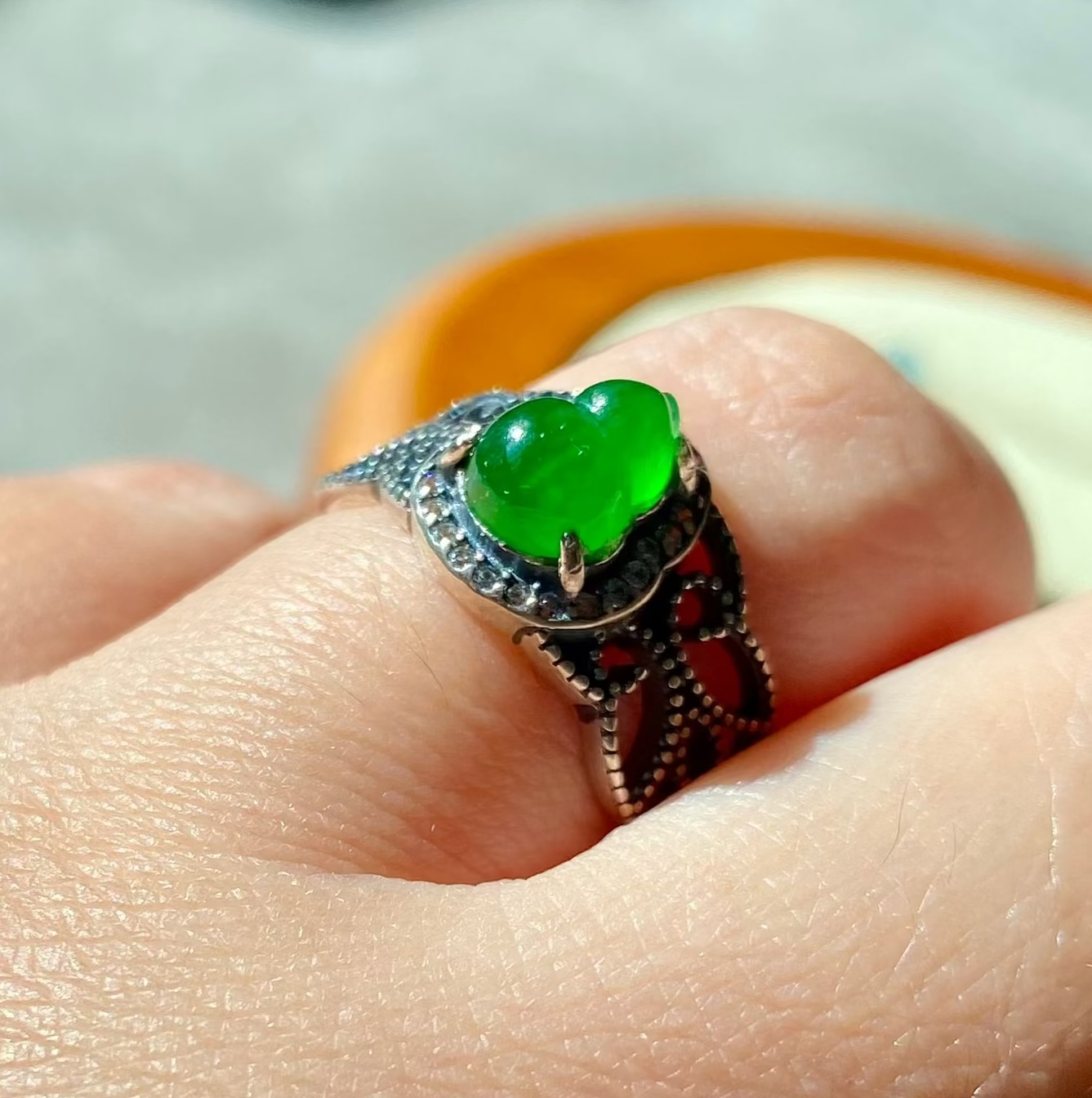 Hulu Calabash Icy Jadeite Ring