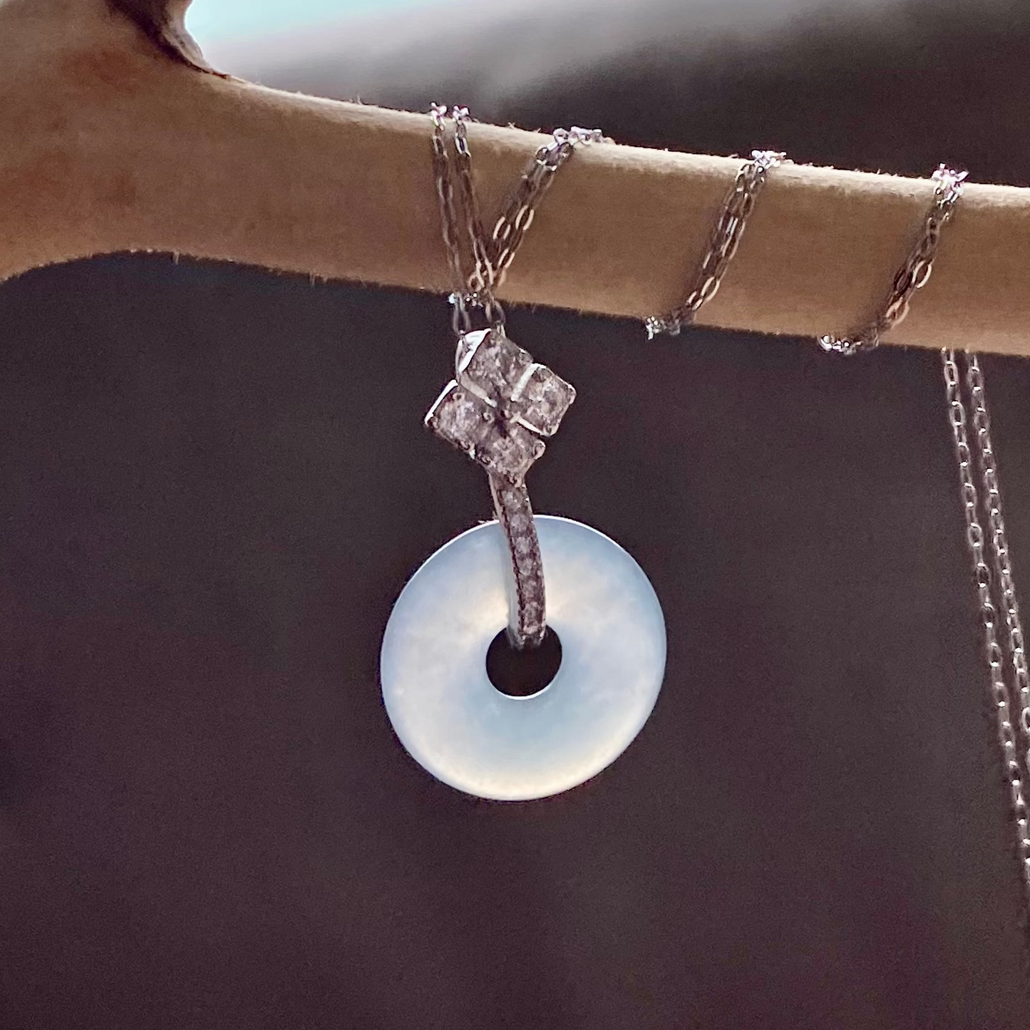 Icy Jadeite Donut Necklace