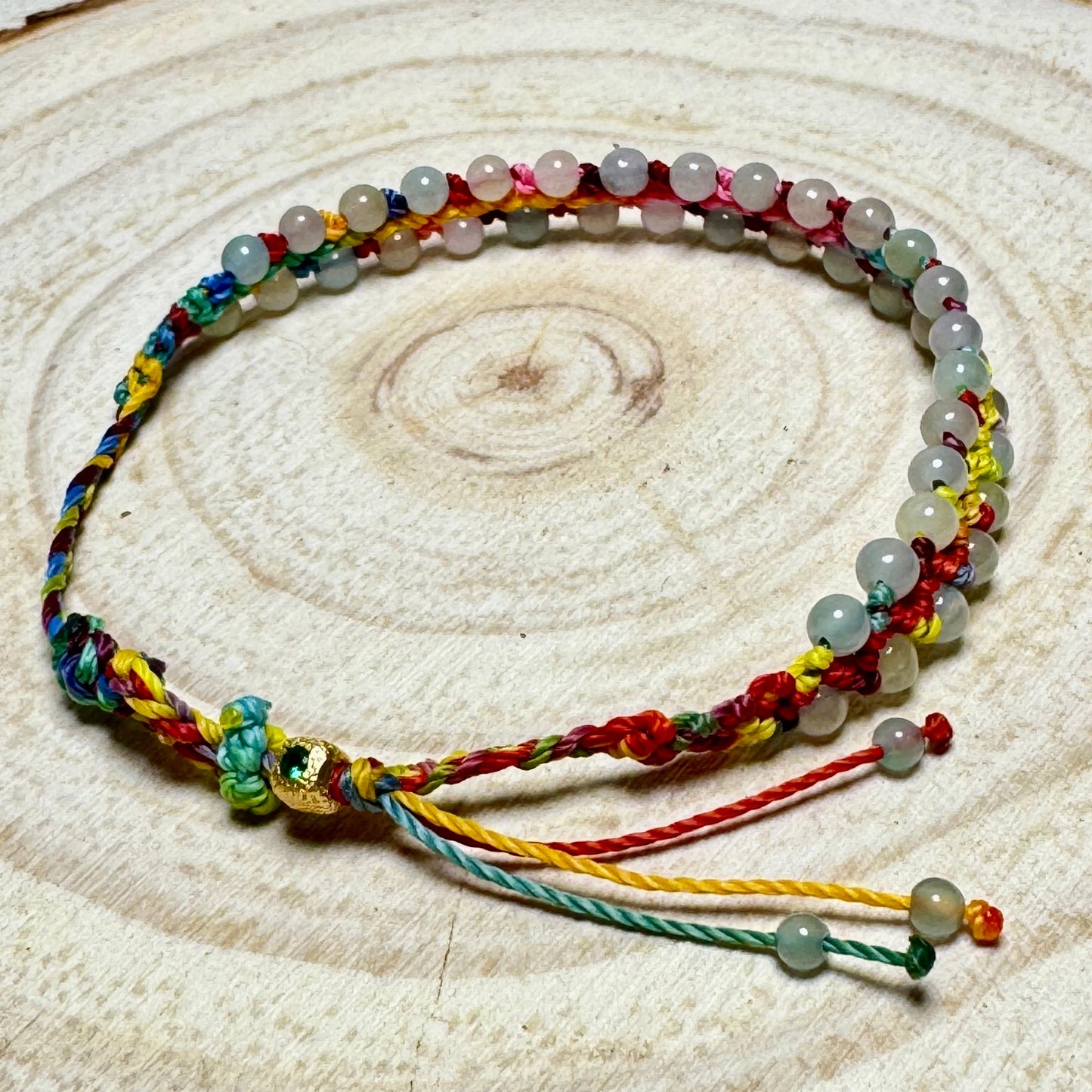 Icy Jade Beads Macramé Bracelet