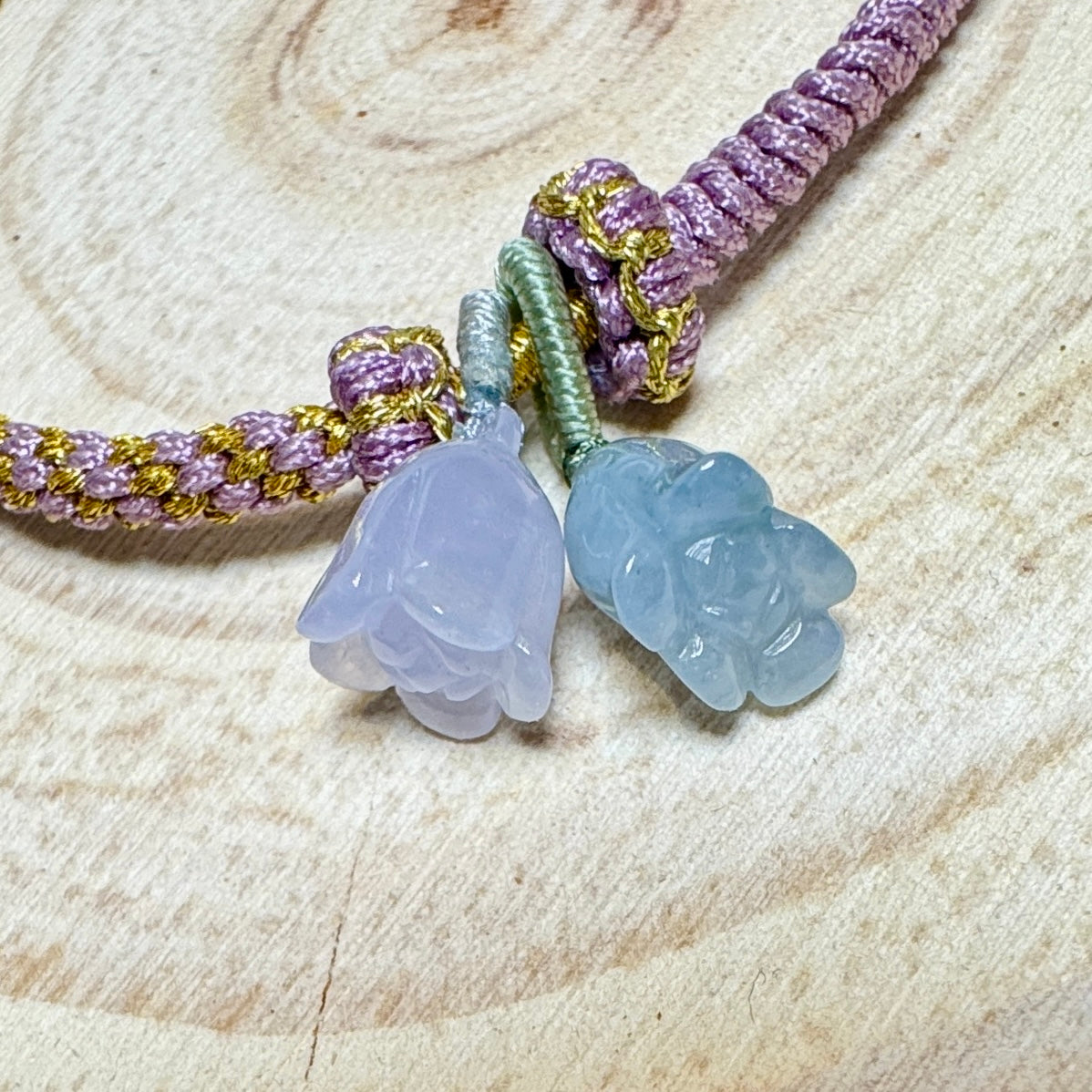 Wild Bluebell Jade Macramé Bracelet