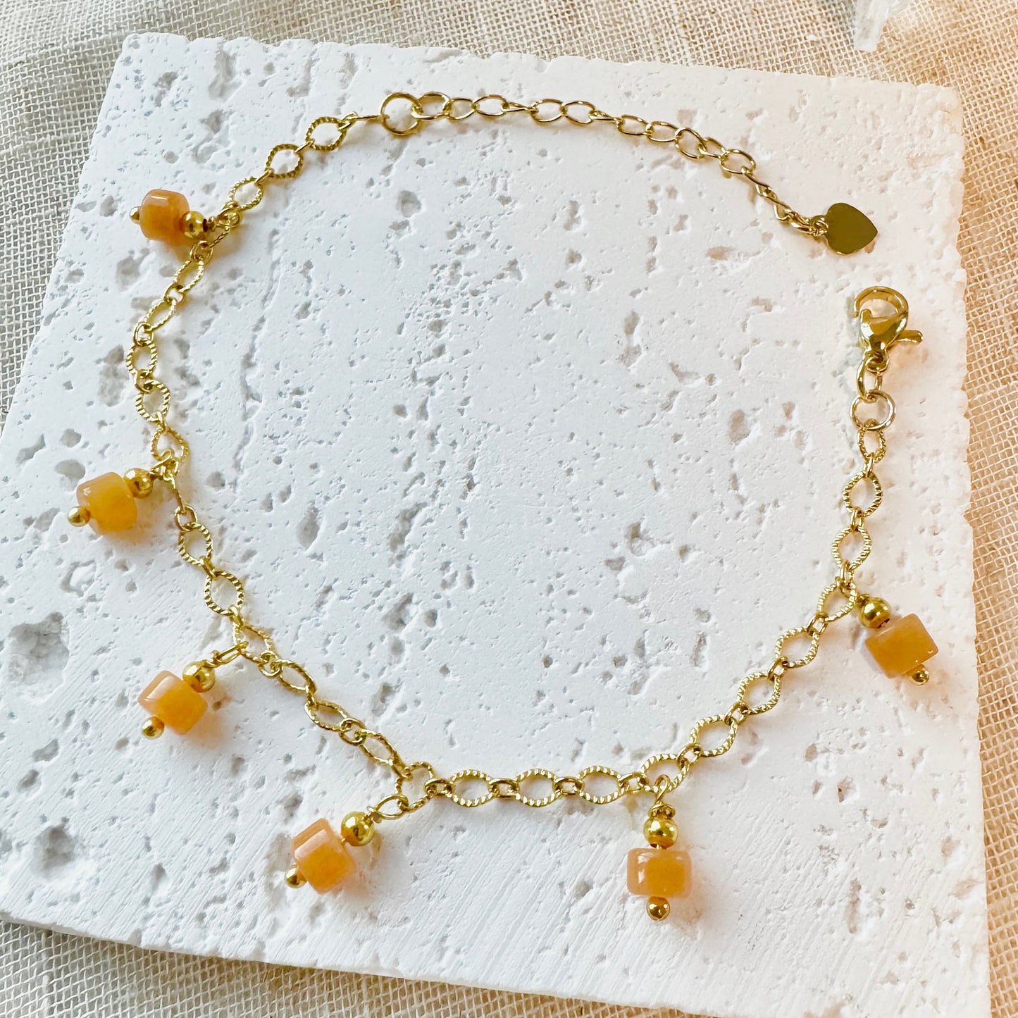 Yellow Jadeite Charm Bracelet