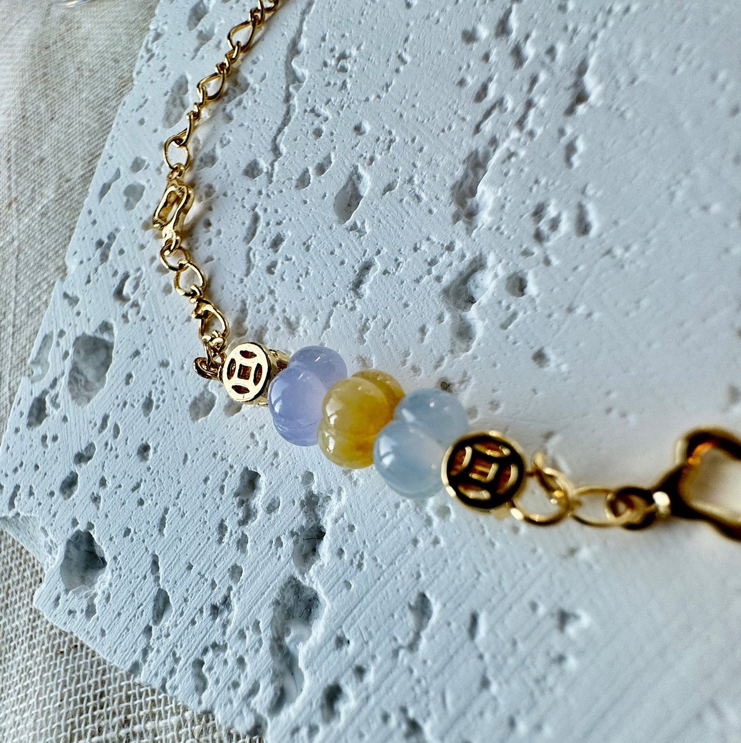 Pumpkin Jadeite Charm Bracelet