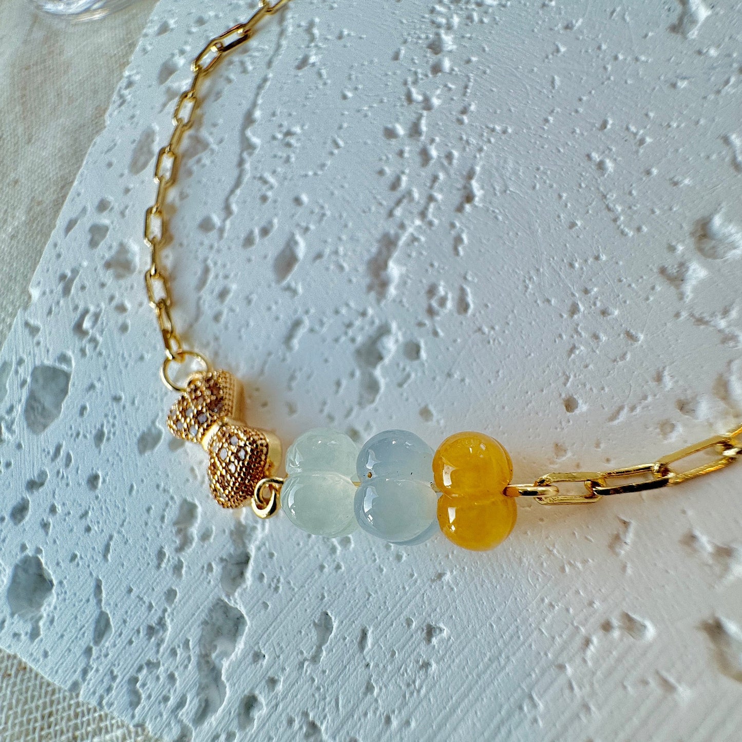Pumpkin Jadeite Charm Bracelet