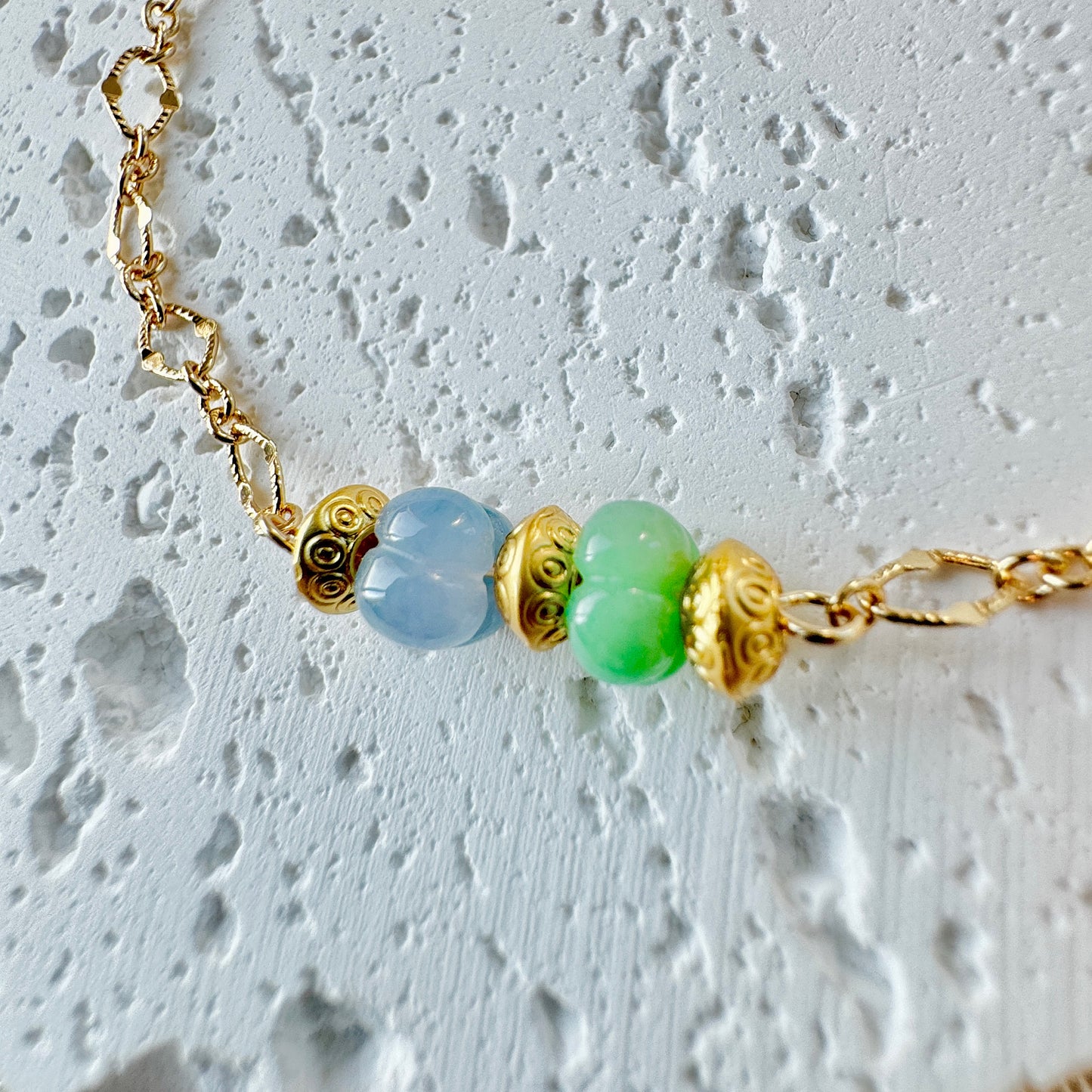 Pumpkin Jadeite Charm Bracelet