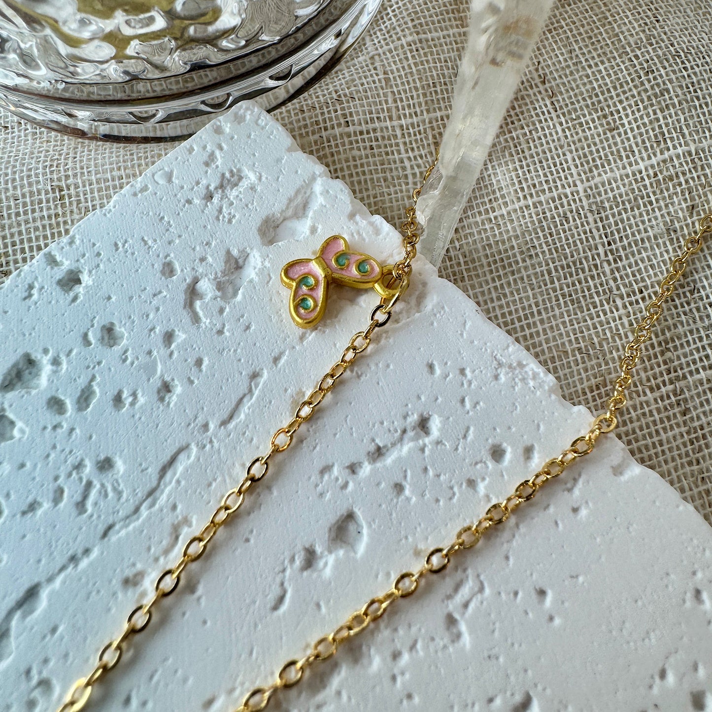 Icy Blue Jadeite Donut Pendant Necklace