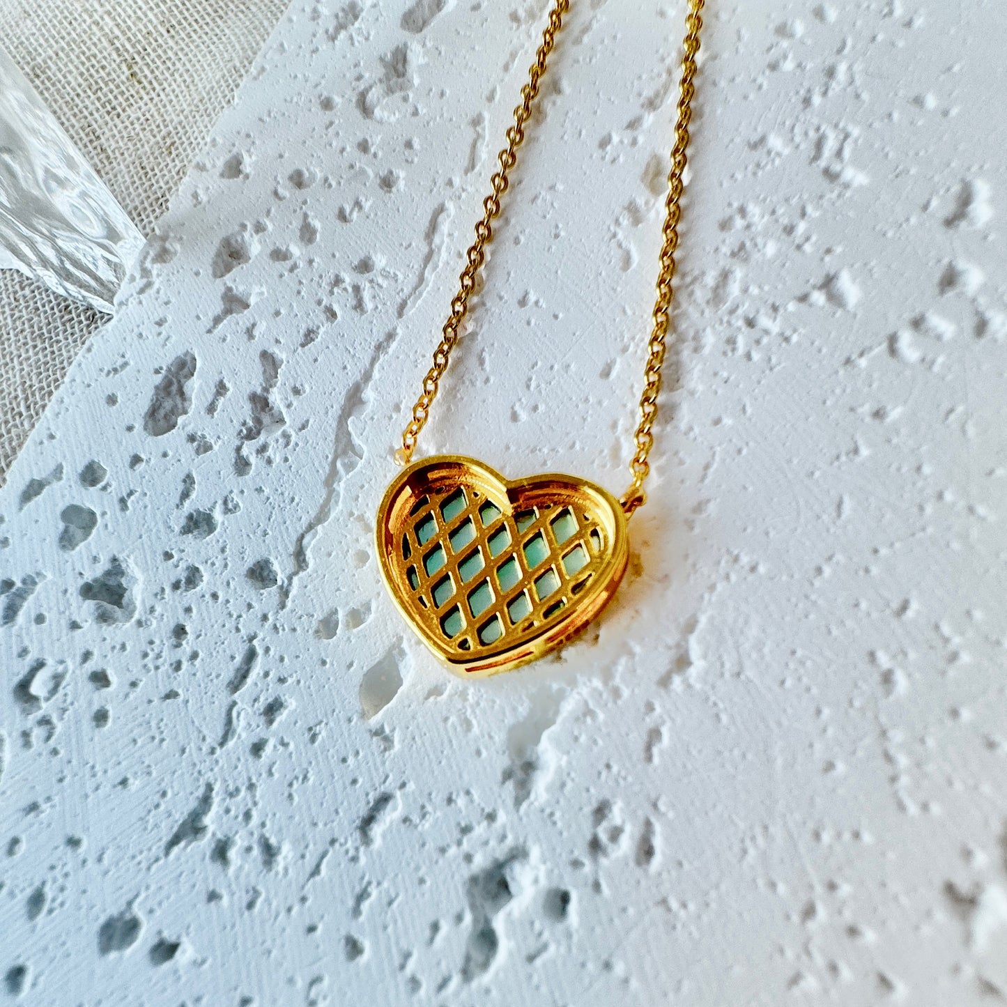 Green Jadeite Heart Pendant Necklace