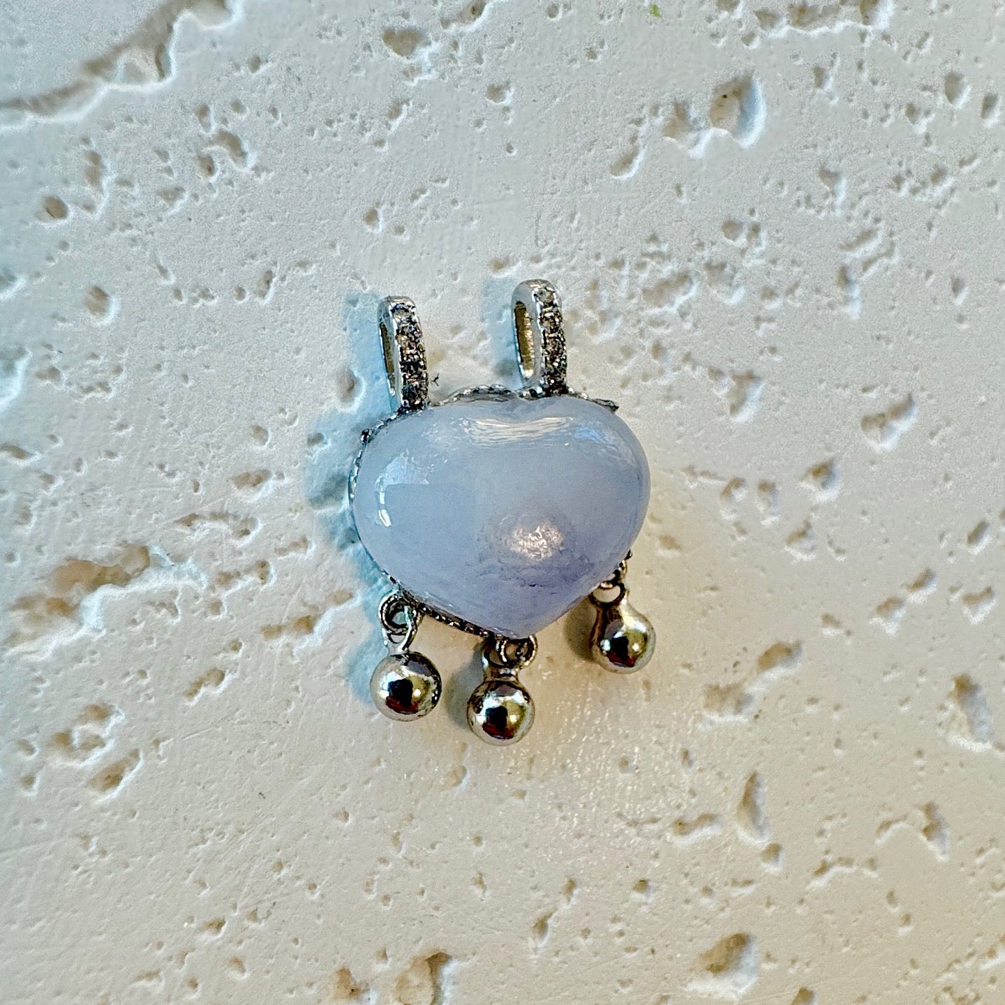 Icy Jadeite Heart Pendant Necklace