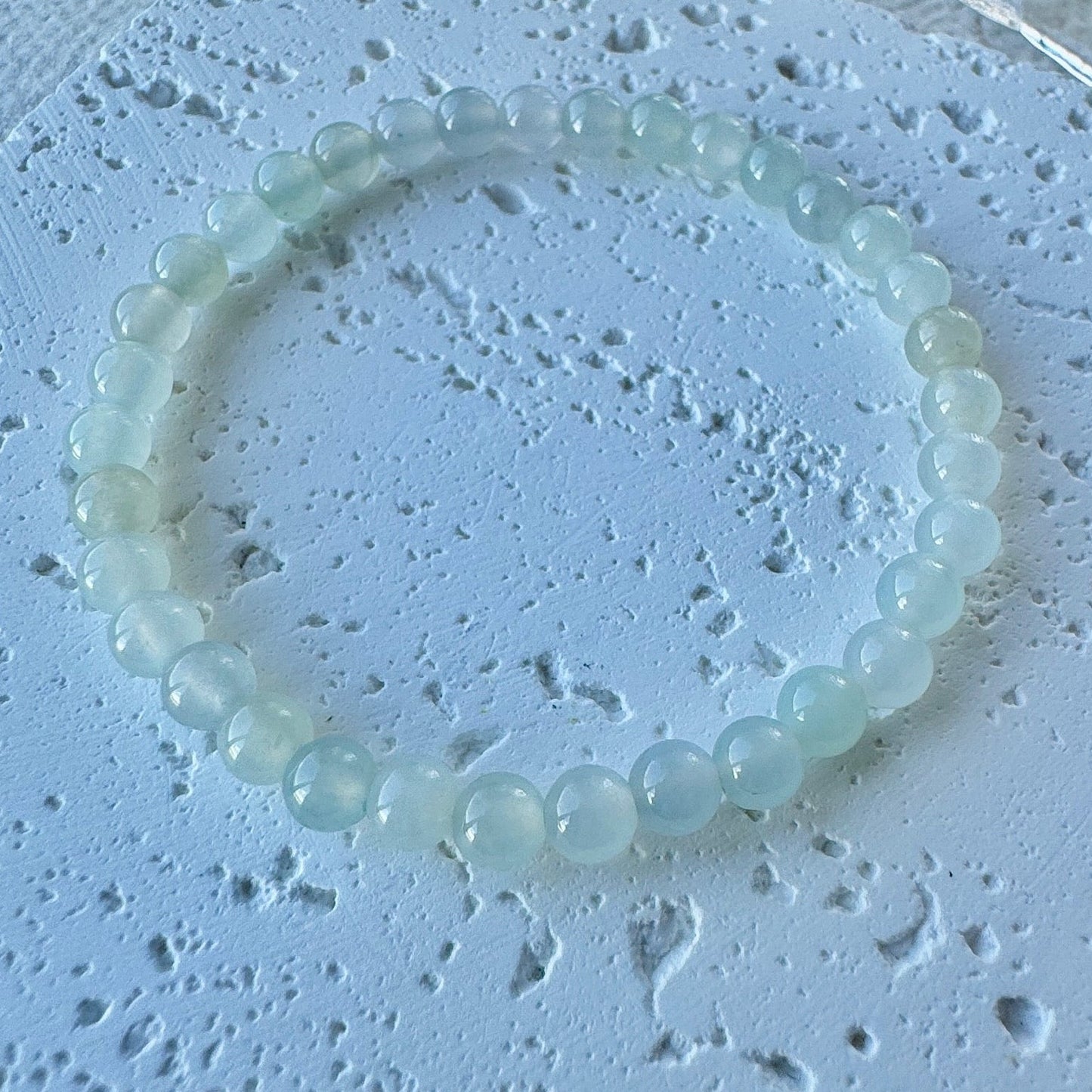 Icy White Fine Jadeite Beads Bracelet (c.5mm+)