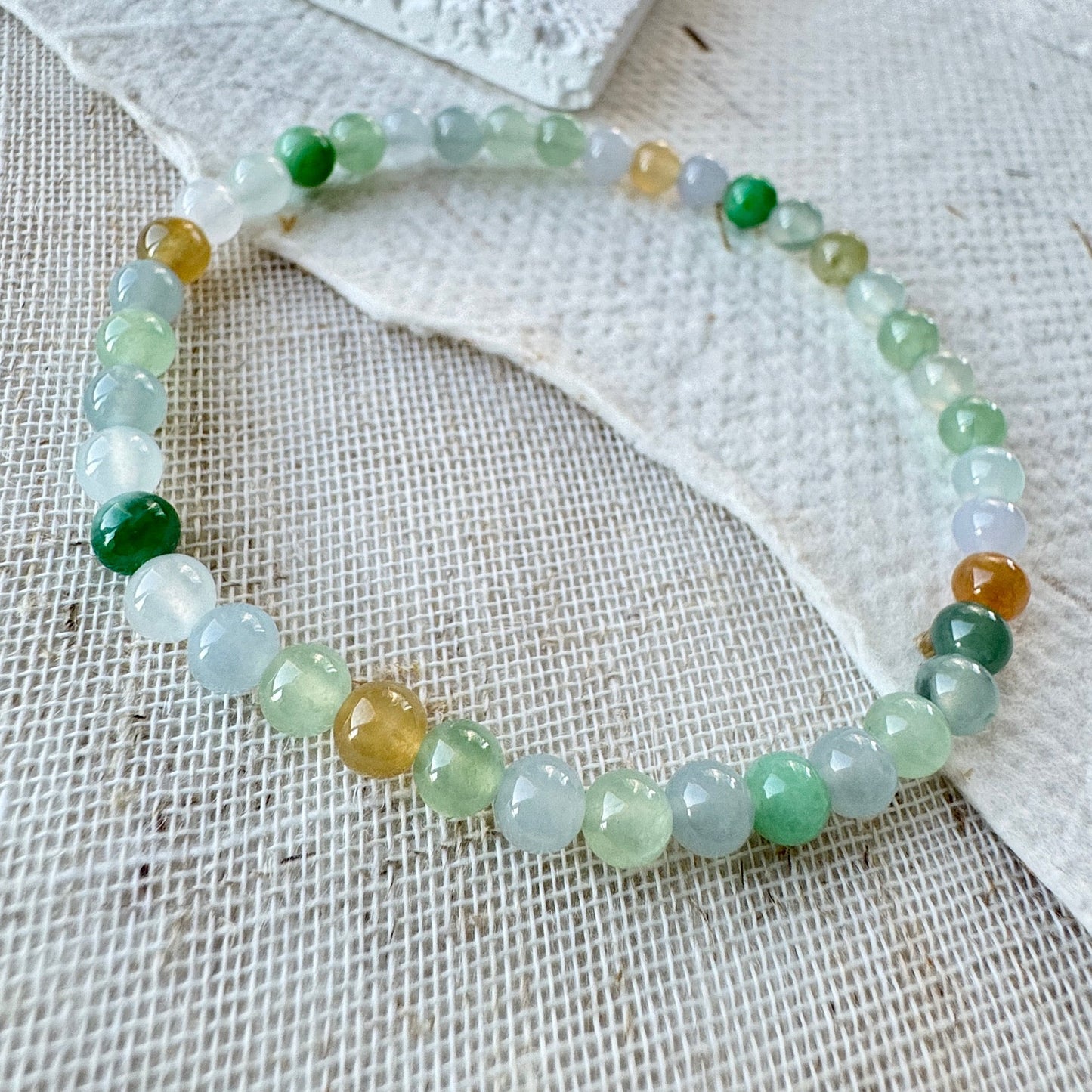 Multi-color Fine Jadeite Beads Bracelet (c.4mm+)