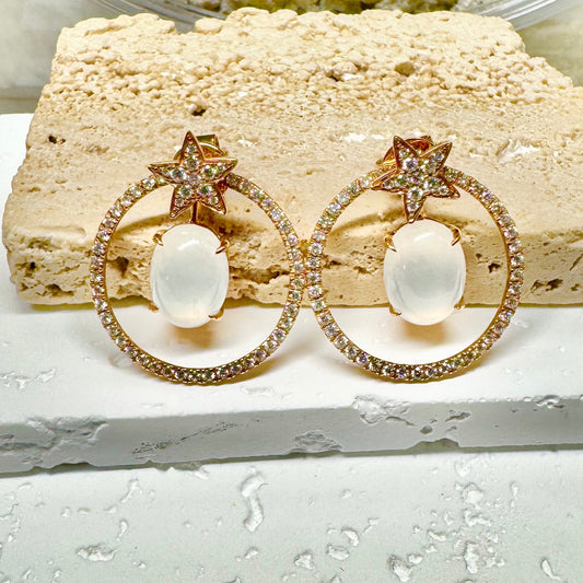 Icy Jadeite Convertible Earrings  (5 Ways · 18K Rose Gold · Natural Diamonds)