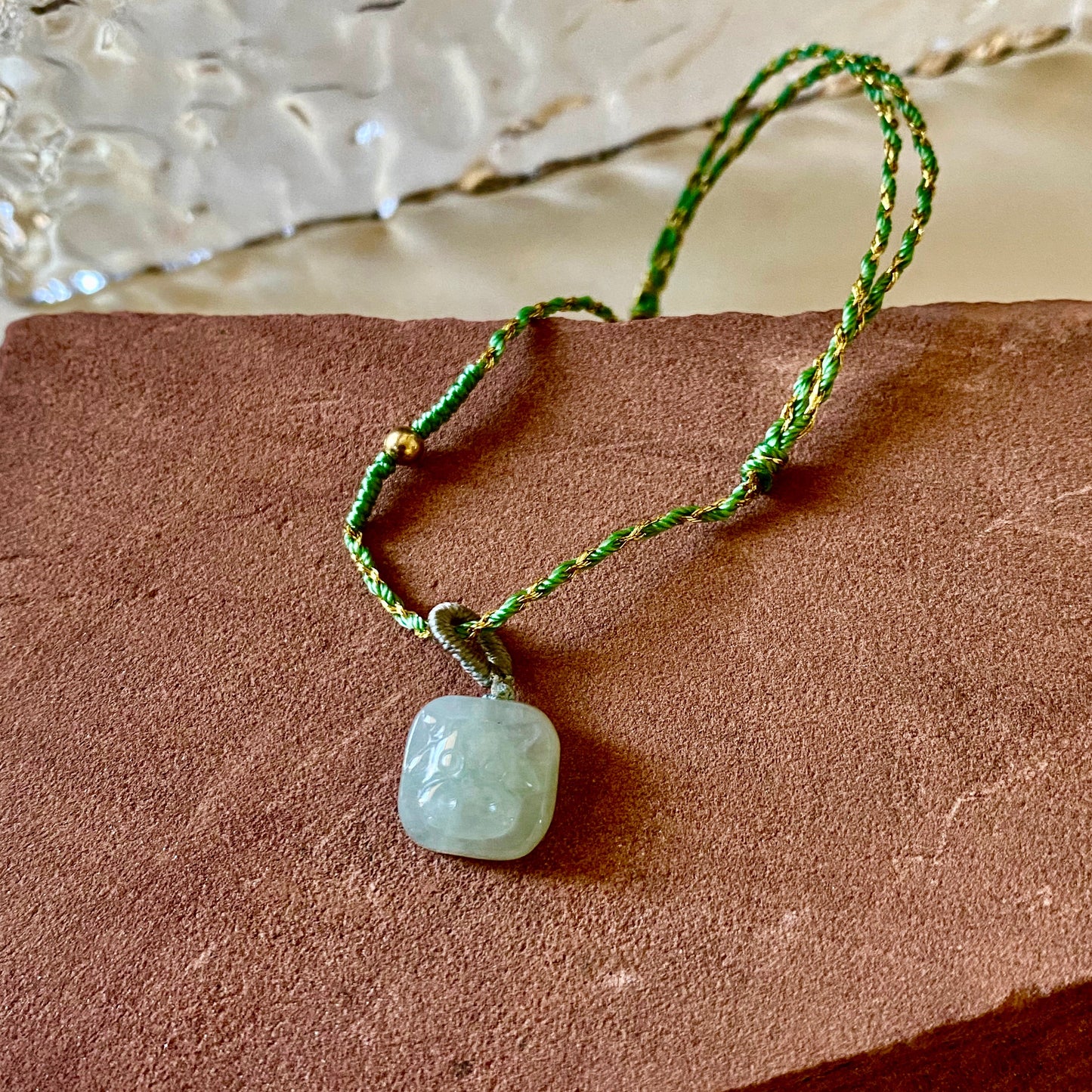 Zodiac Series - Ox Jadeite Macramé Bracelet
