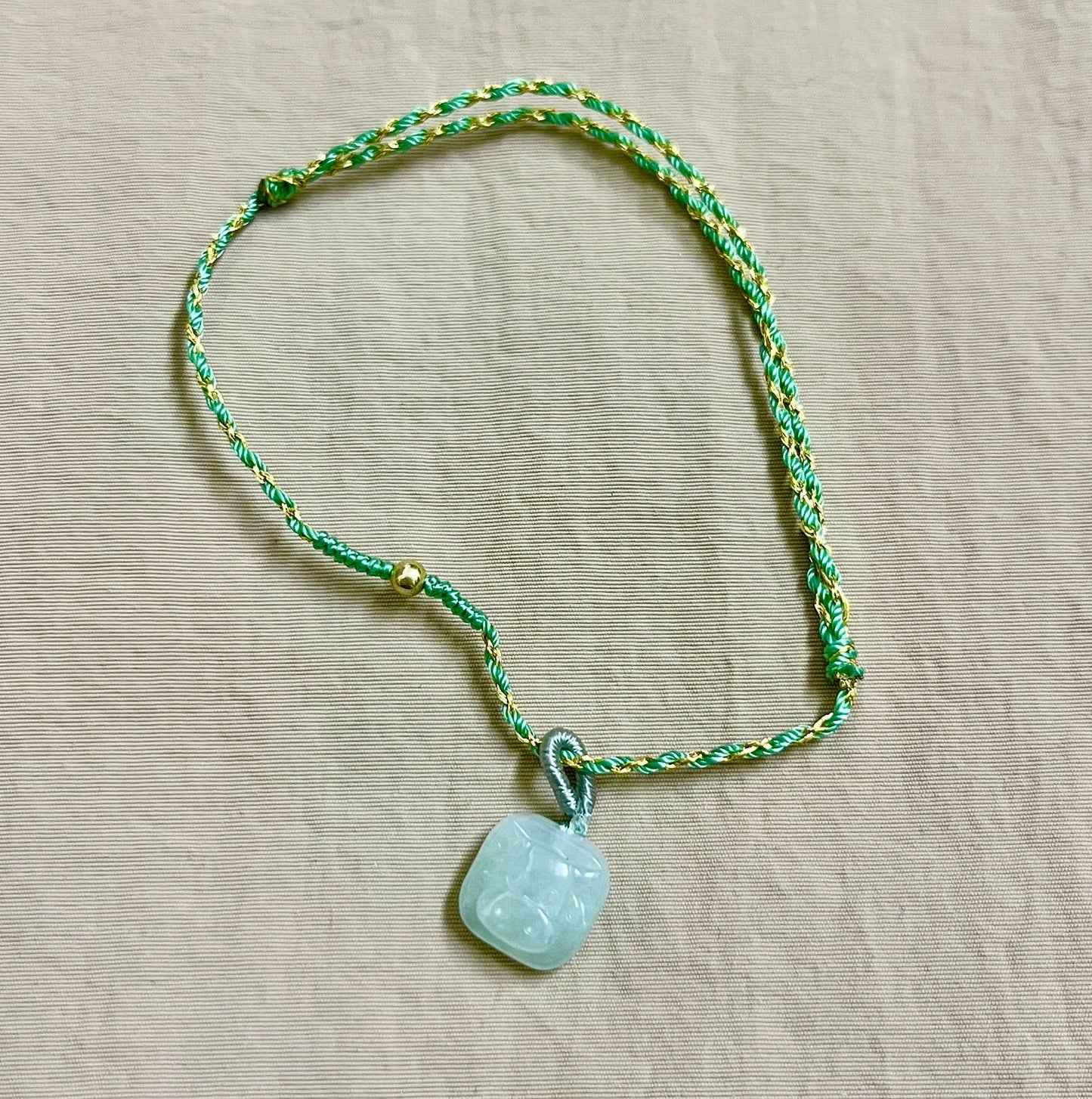 Zodiac Series - Ox Jadeite Macramé Bracelet