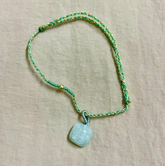 Zodiac Series - Ox Jadeite Macramé Bracelet