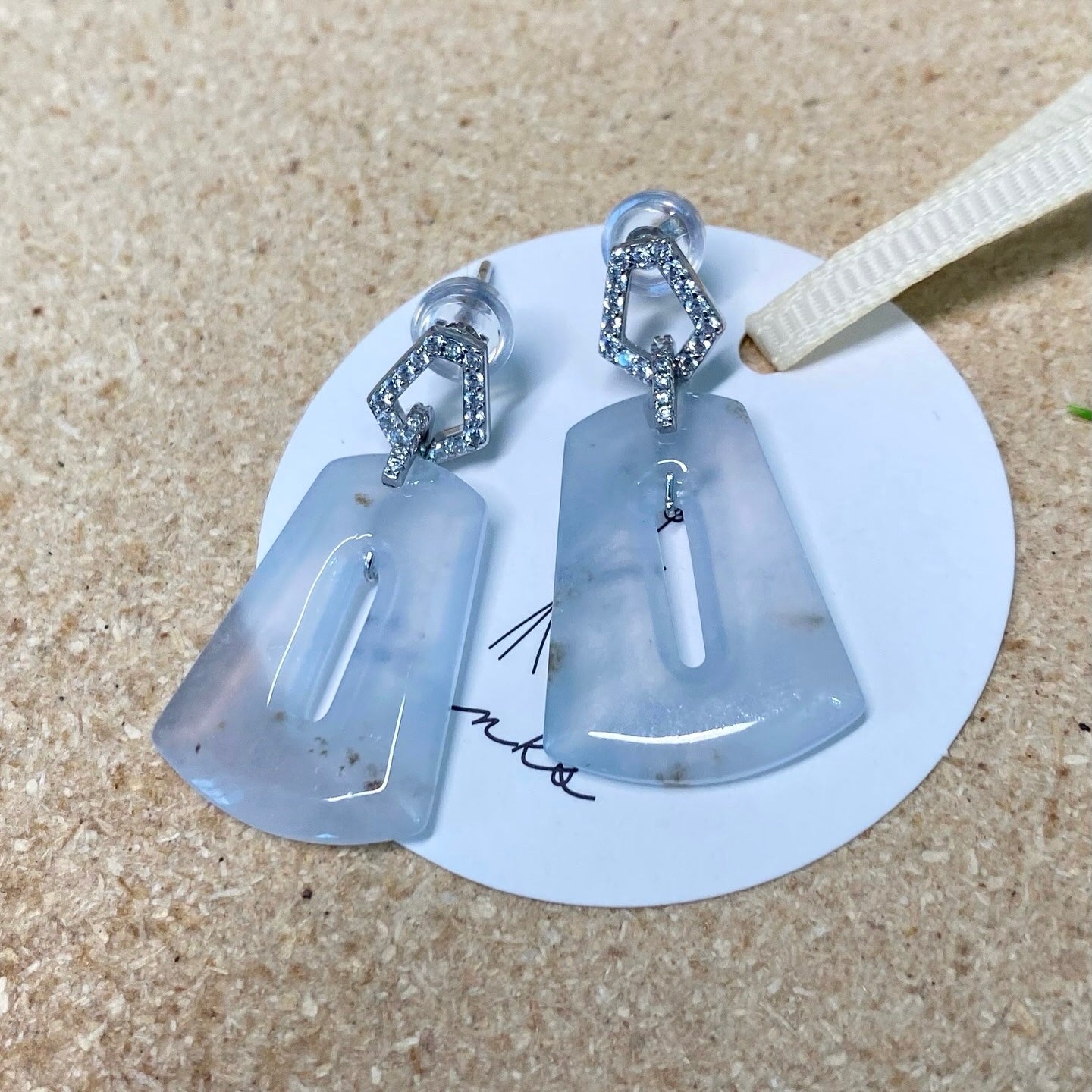 Icy Jadeite Donut Dangle Earrings