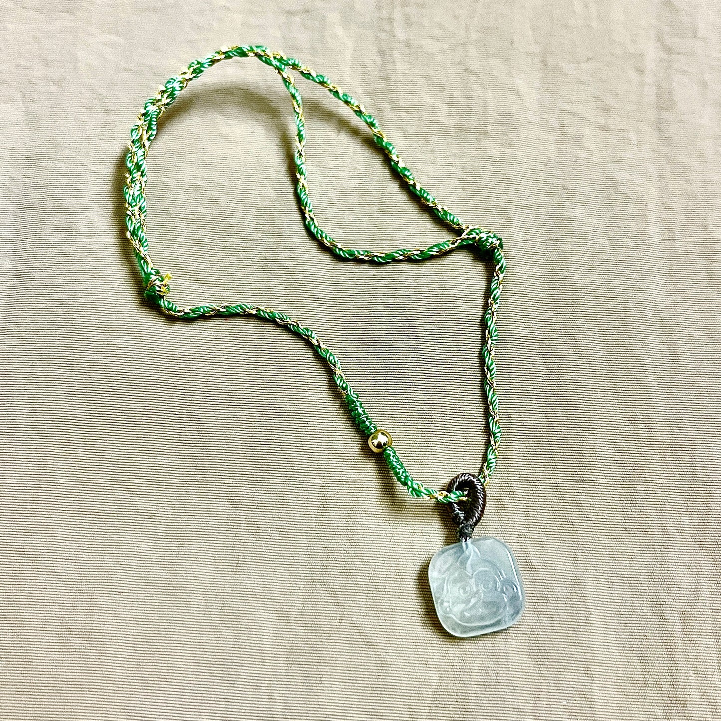 Zodiac Series - Monkey Jadeite Macramé Bracelet