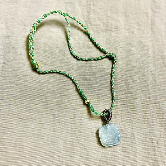 Zodiac Series - Monkey Jadeite Macramé Bracelet