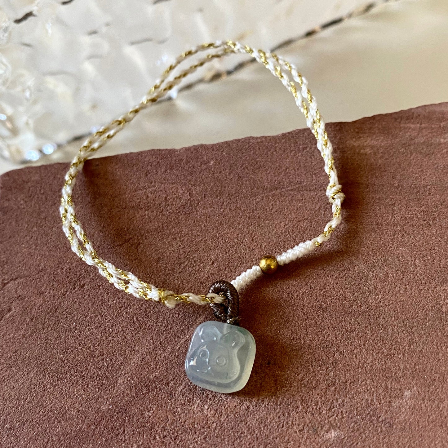 Zodiac Series - Rabbit Jadeite Macramé Bracelet