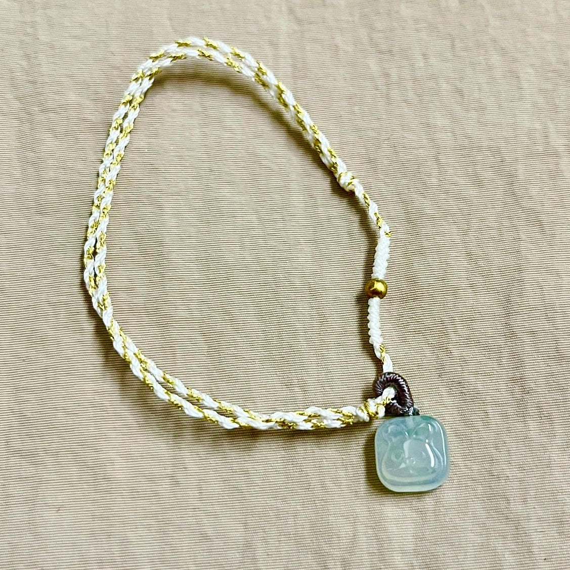 Zodiac Series - Rabbit Jadeite Macramé Bracelet