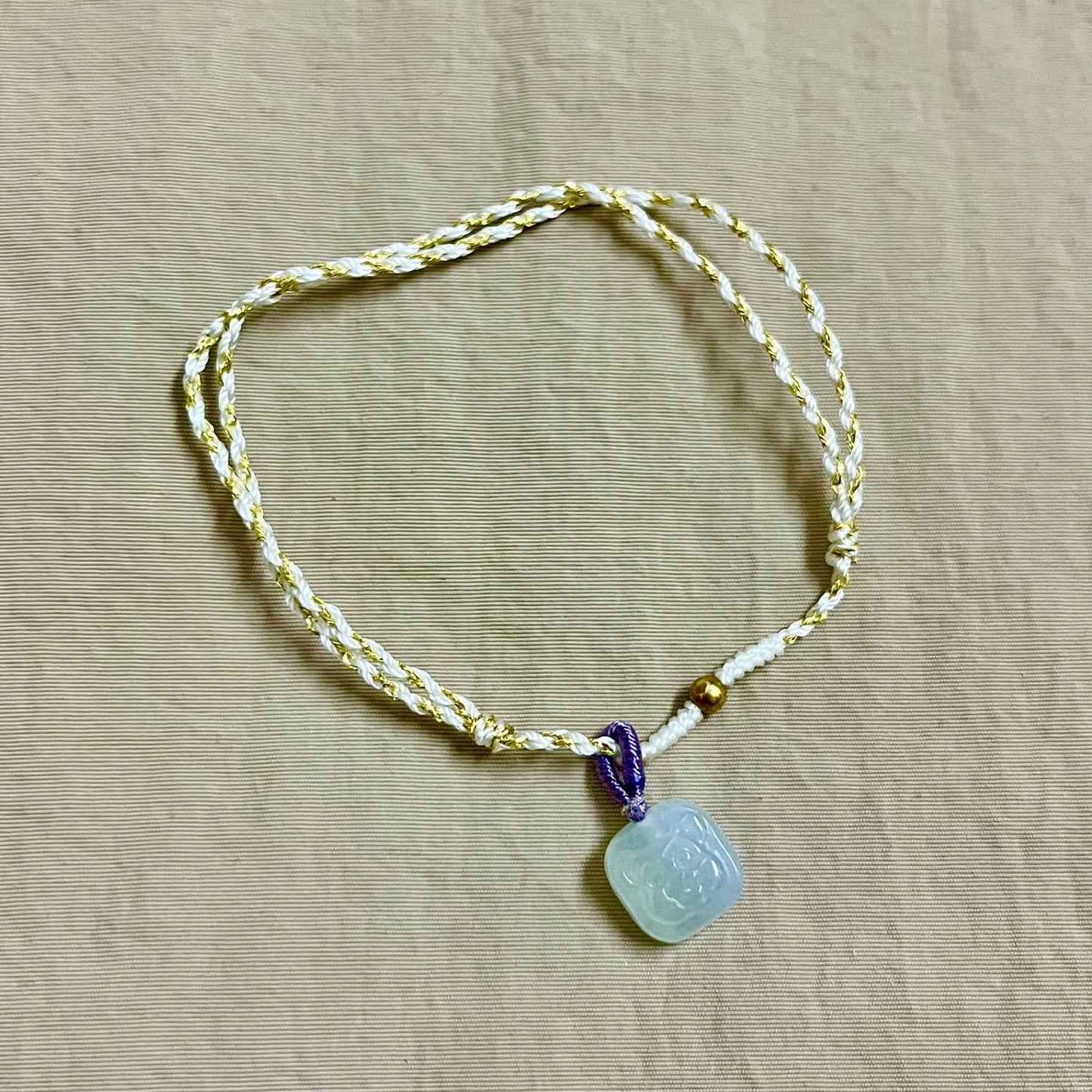 Zodiac Series - Rat Jadeite Macramé Bracelet