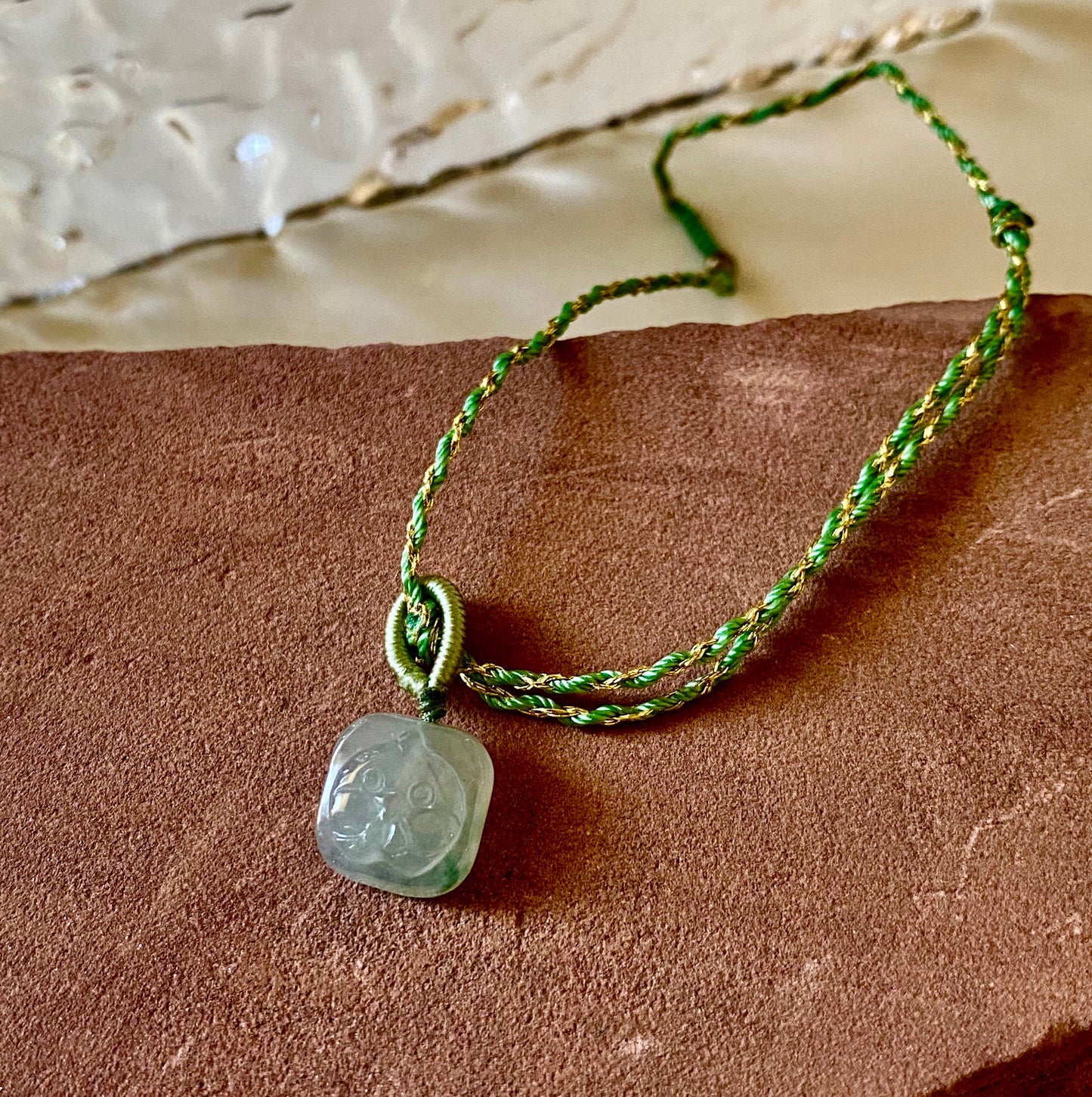 Zodiac Series - Rooster Jadeite Macramé Bracelet