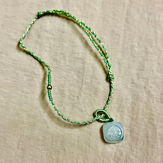 Zodiac Series - Rooster Jadeite Macramé Bracelet