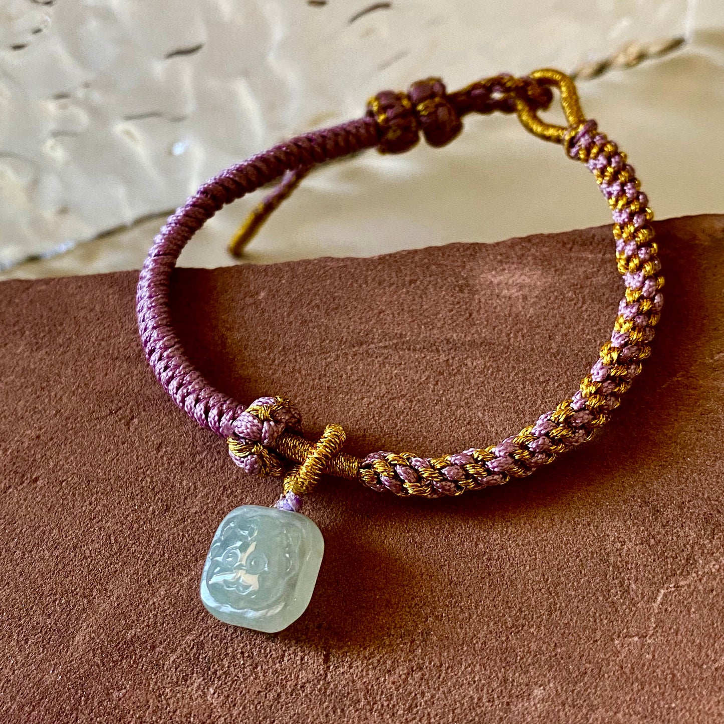 Zodiac Series - Goat Jadeite Macramé Bracelet
