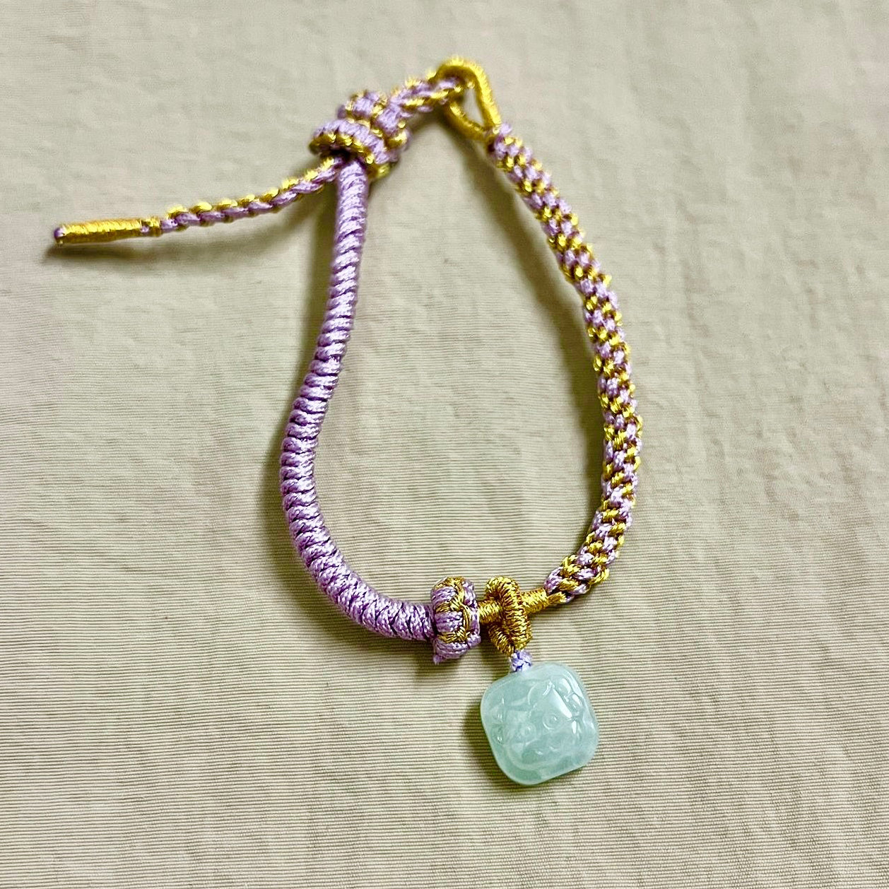 Zodiac Series - Goat Jadeite Macramé Bracelet