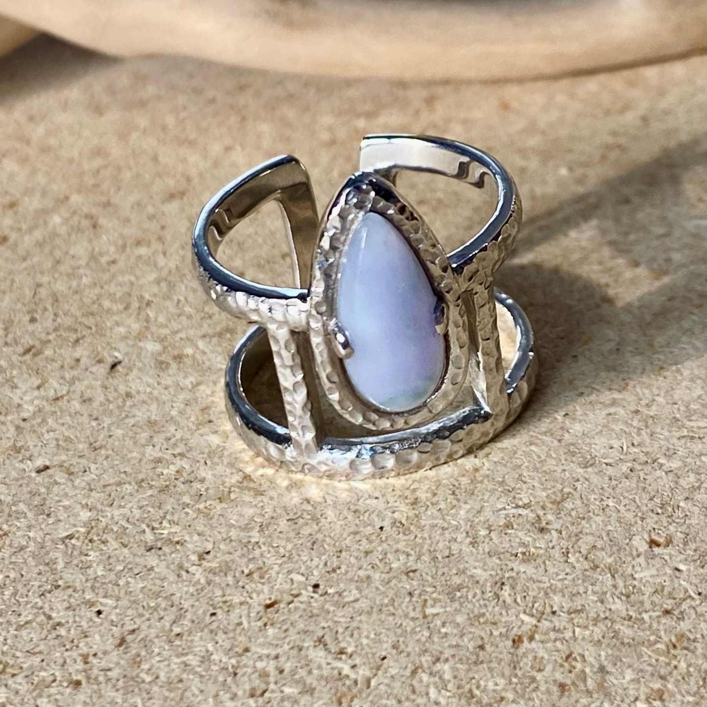 Lavender Teardrop Jadeite Ring