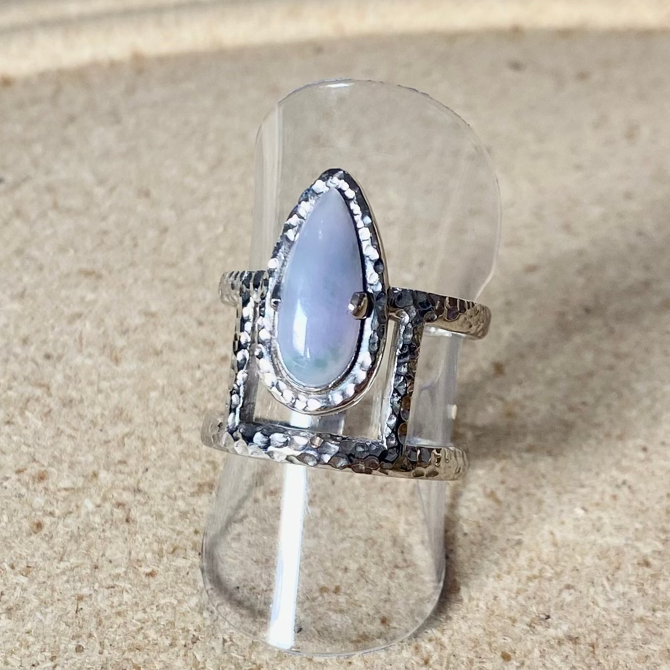 Lavender Teardrop Jadeite Ring