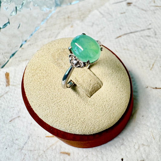 Green Jadeite Cabochon Ring