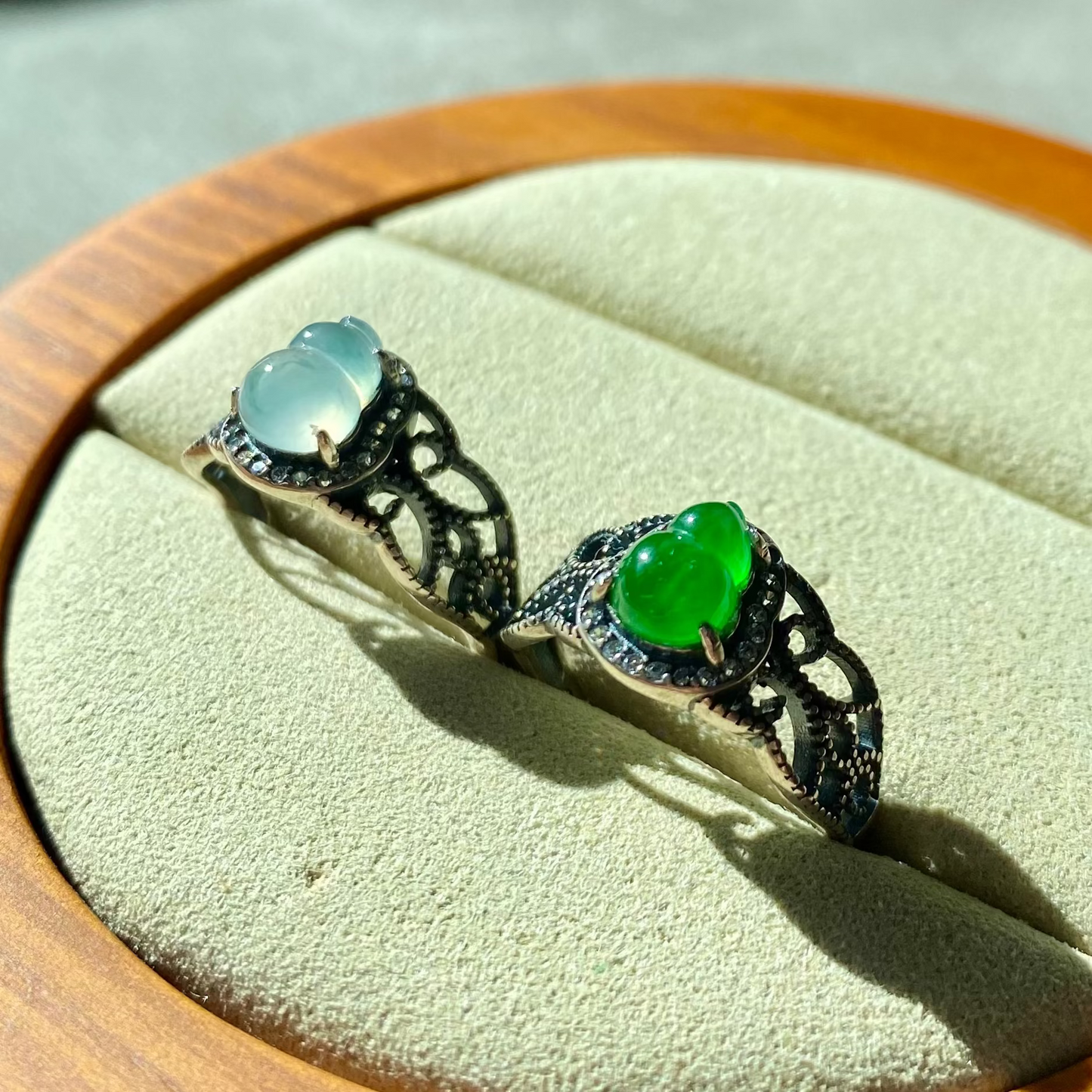 Hulu Calabash Icy Jadeite Ring