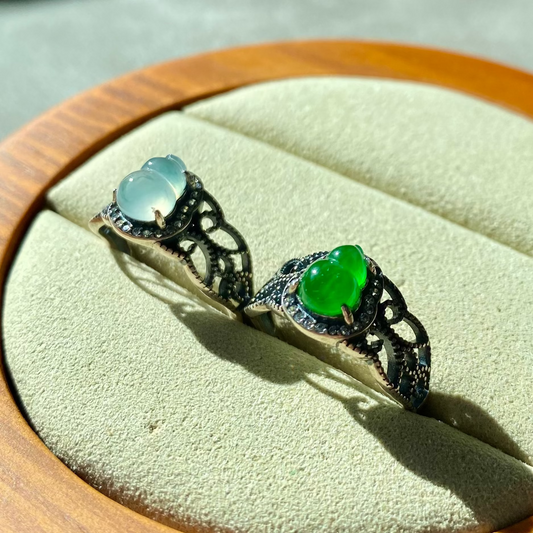 Hulu Calabash Icy Jadeite Ring