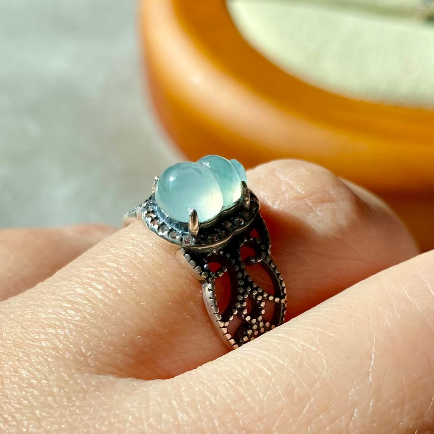 Hulu Calabash Icy Jadeite Ring