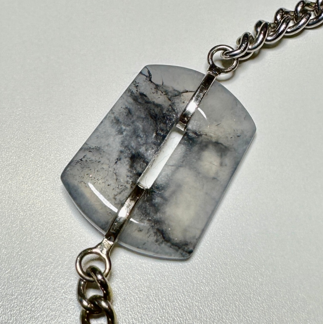 Icy Charcoal Jadeite Donut Bracelet - Winter Mist