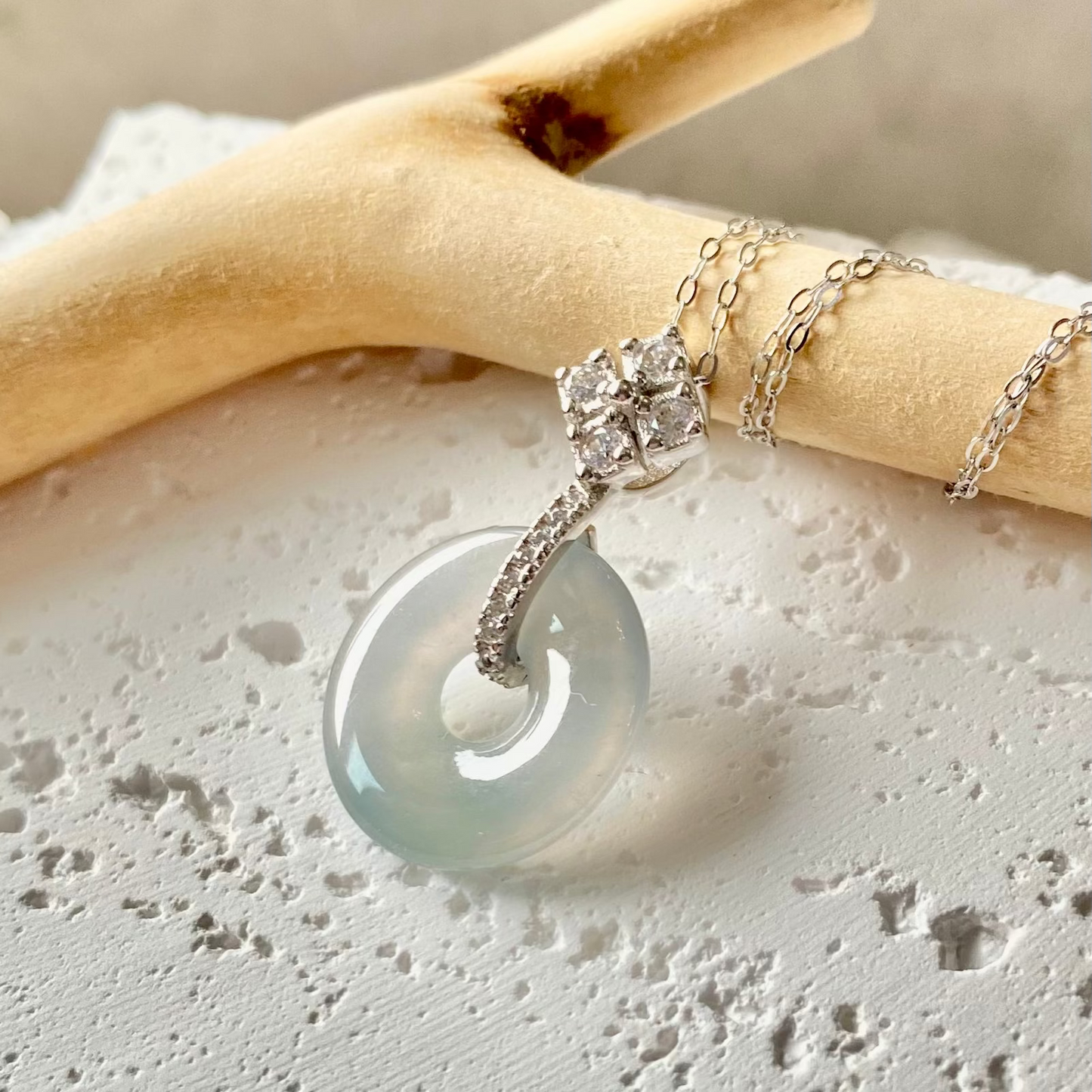 Icy Jadeite Donut Necklace