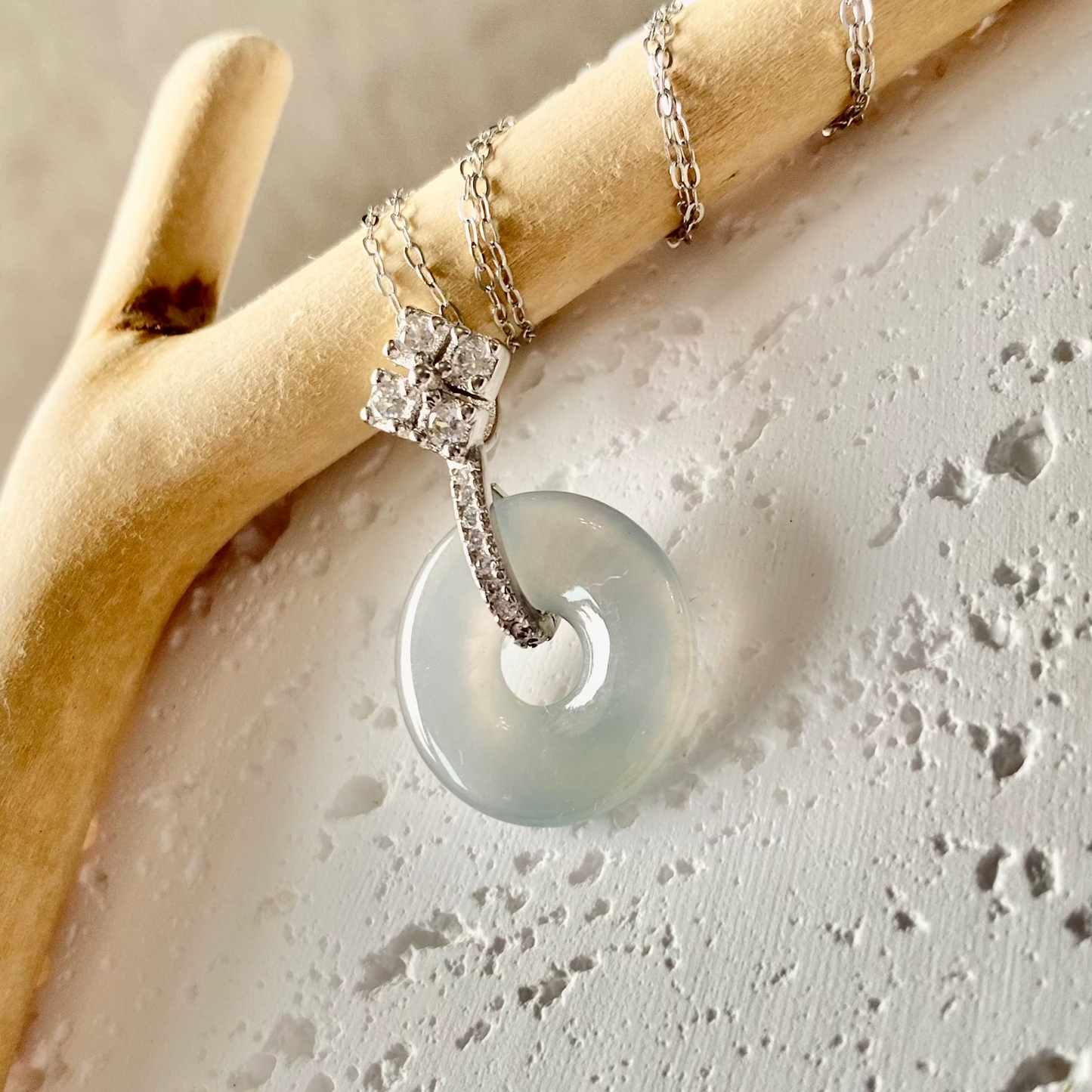 Icy Jadeite Donut Necklace