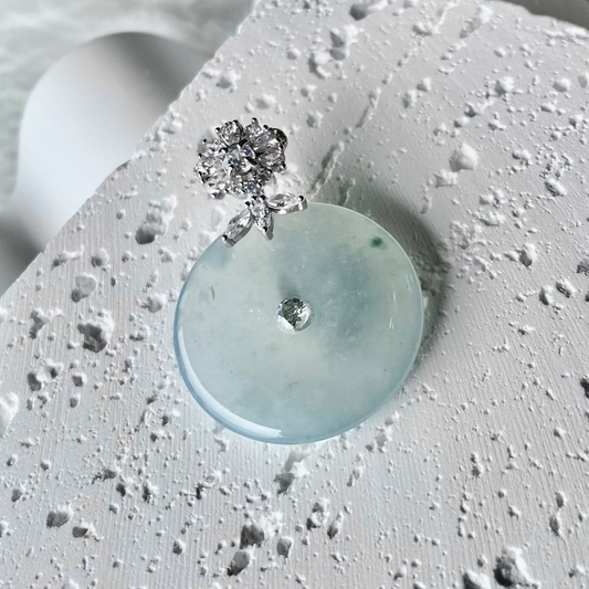 Icy Jadeite Donut Pendant Necklace