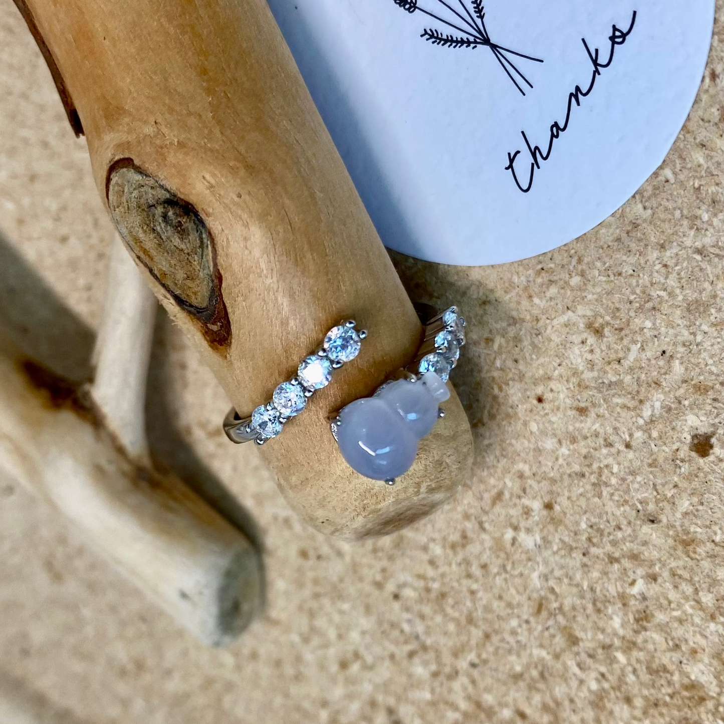 Icy Lavender Hulu Calabash Jadeite Ring