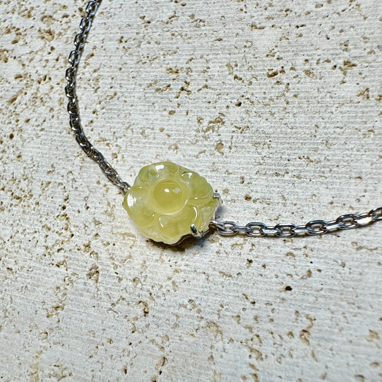 Icy Yellow SunflowerJadeite Bracelet