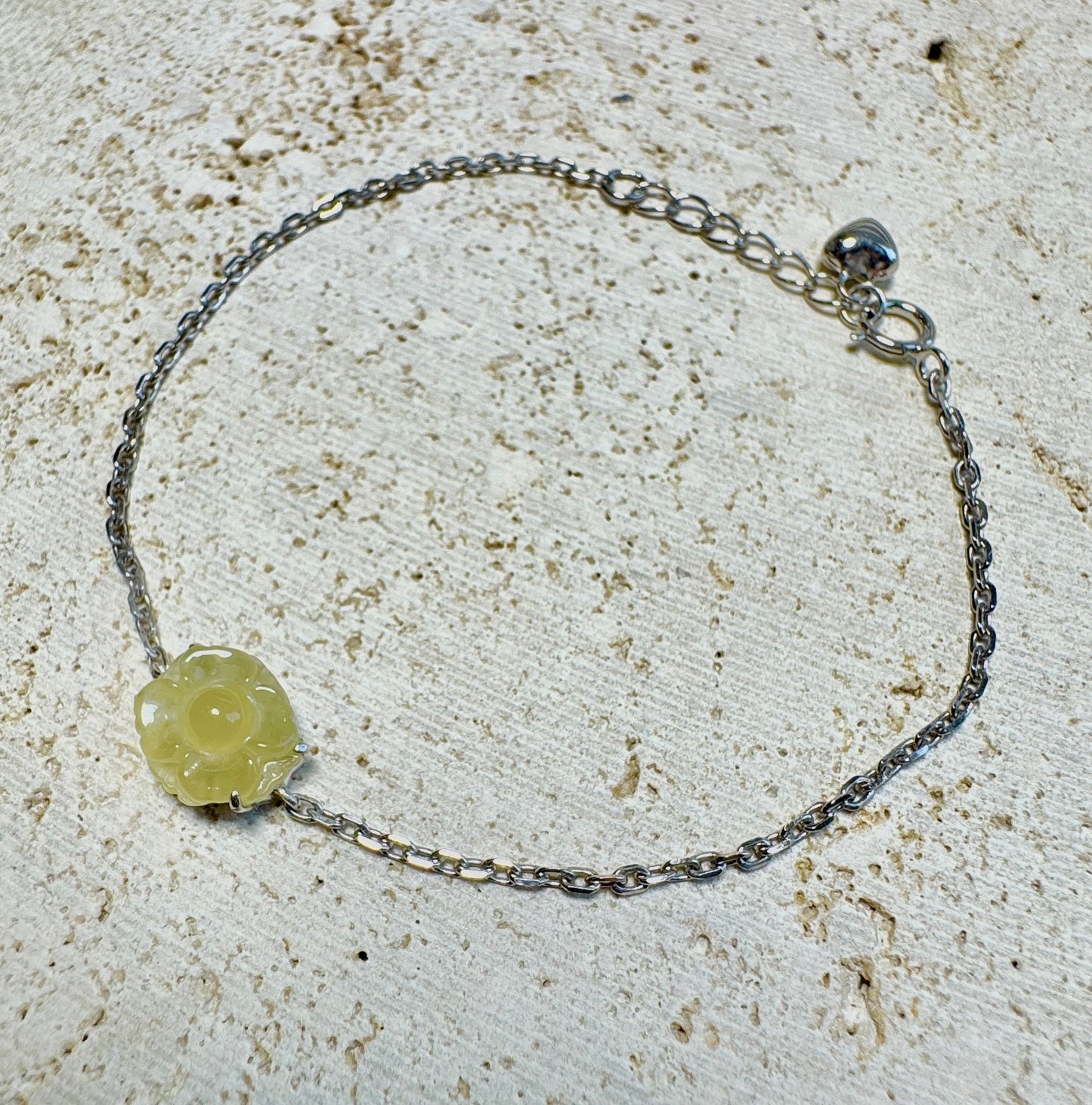 Icy Yellow SunflowerJadeite Bracelet