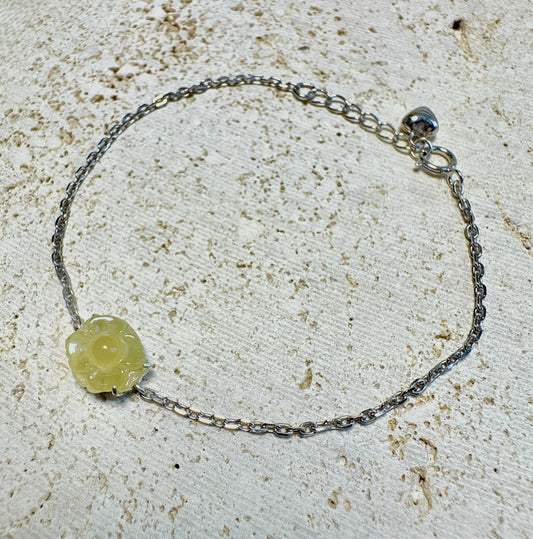 Icy Yellow SunflowerJadeite Bracelet