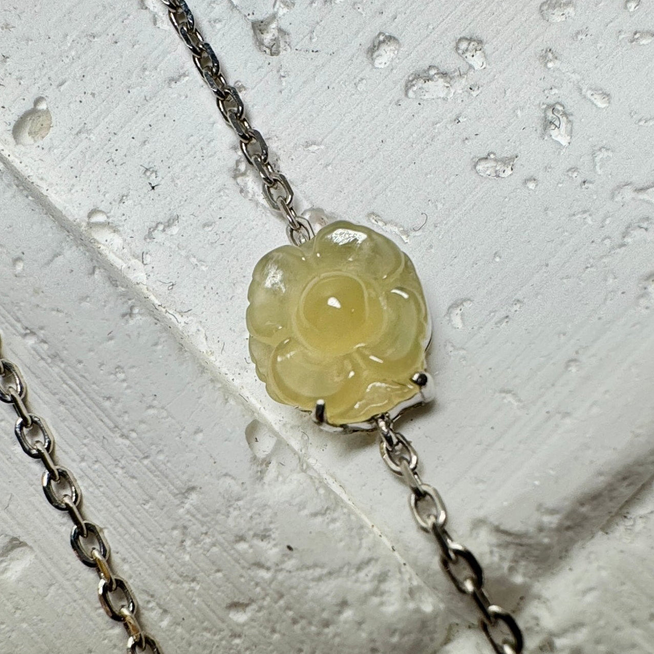 Icy Yellow SunflowerJadeite Bracelet