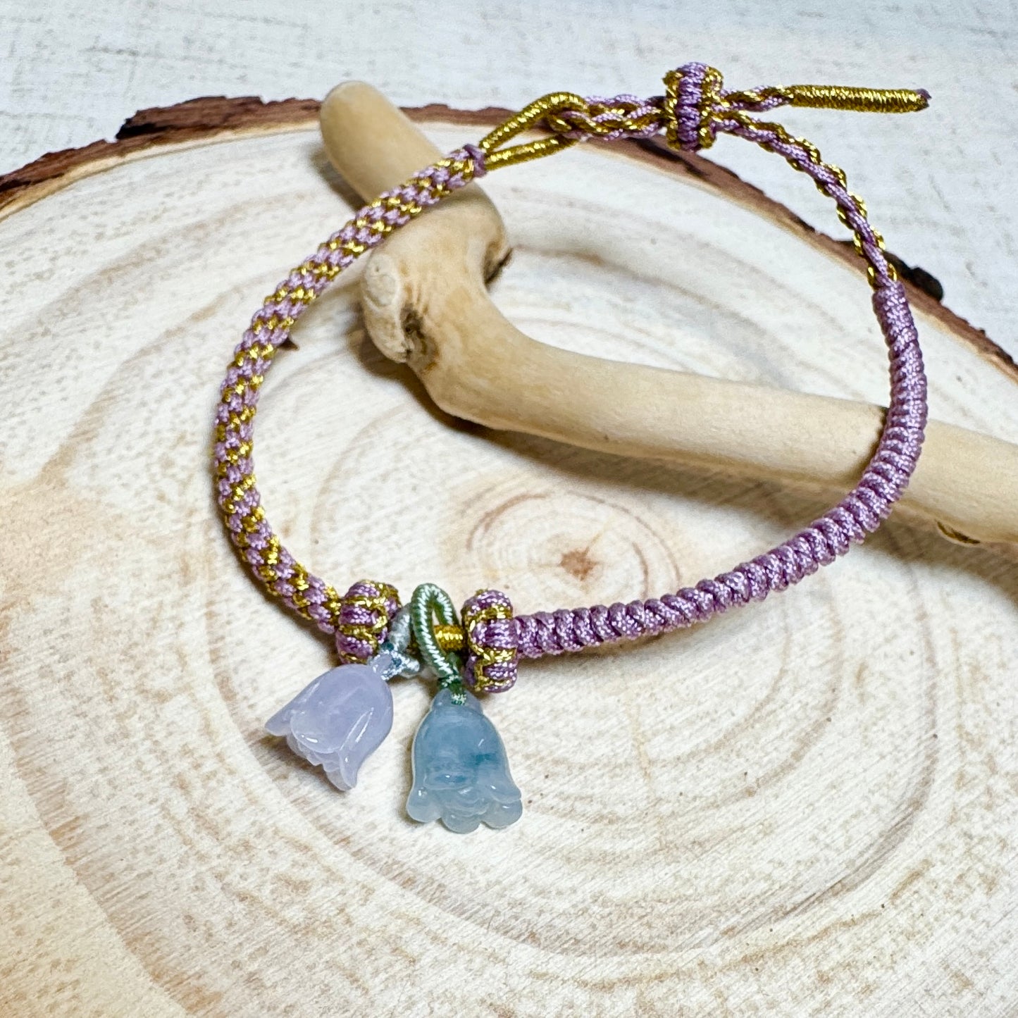 Wild Bluebell Jade Macramé Bracelet