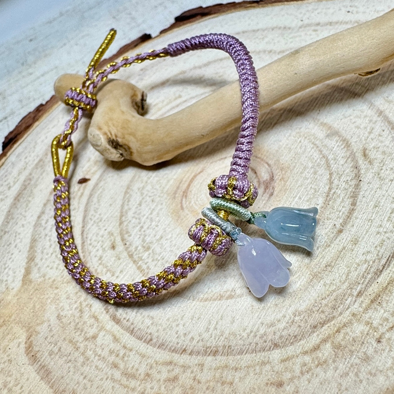 Wild Bluebell Jade Macramé Bracelet