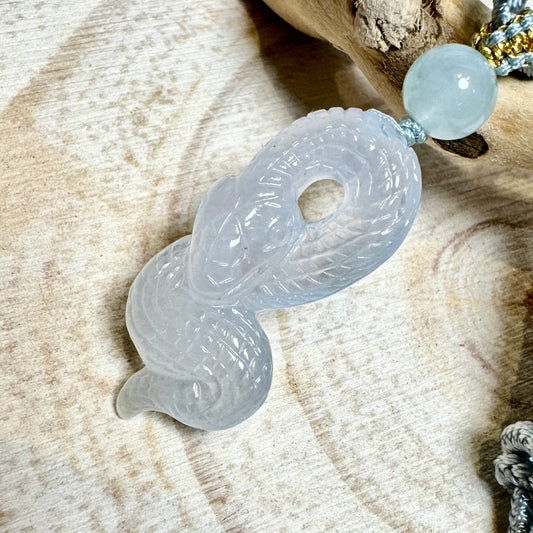 Icy Snake Jade Macramé Necklace