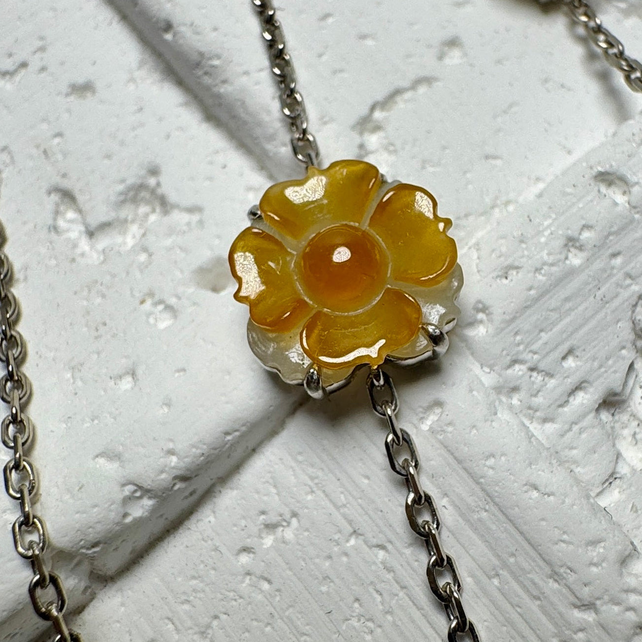 Orange SunflowerJadeite Bracelet