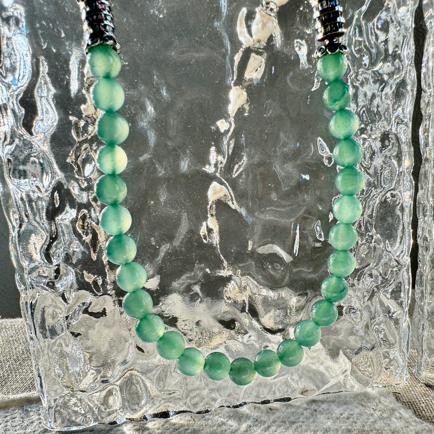 Icy Bluish Green Fine Jadeite Beads Bracelet (c.7mm+)