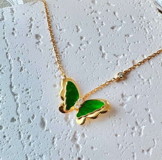 Butterfly Jadeite Pendant Necklace